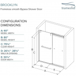 Transolid  Brooklyn 58-in to 60-in W x 80-in H Frameless Sliding Matte Black Soft Close Alcove Shower Door (Clear Glass)