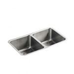 KOHLER  Undertone Undermount 31.5-in x 18-in Stainless Steel Double Equal Bowl Stainless Steel Kitchen Sink