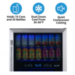 NewAir  23.5-in W 90-Bottle Capacity Stainless Steel Dual Zone Cooling Built-In /freestanding Wine Cooler