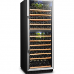 LANBO  23.4-in W 138-Bottle Capacity Black Dual Zone Cooling Built-In Wine Cooler