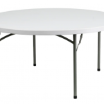 Flash Furniture  4.97-ft x 4.97-ft Indoor or Outdoor Round Plastic White Folding Banquet Table (8-Person)