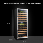 LANBO  23.4-in W 138-Bottle Capacity Black Dual Zone Cooling Built-In Wine Cooler