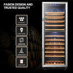 LANBO  23.4-in W 138-Bottle Capacity Black Dual Zone Cooling Built-In Wine Cooler