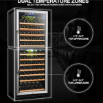 LANBO  23.4-in W 138-Bottle Capacity Black Dual Zone Cooling Built-In Wine Cooler