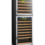 LANBO  23.4-in W 162-Bottle Capacity Black Dual Zone Cooling Built-In/freestanding Wine Cooler