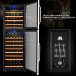 LANBO  23.4-in W 162-Bottle Capacity Black Dual Zone Cooling Built-In/freestanding Wine Cooler