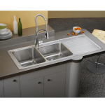 Elkay  Lustertone Drop-In 54-in x 22-in Lustrous Satin Double Offset Bowl 1-Hole Stainless Steel Kitchen Sink with Drainboard