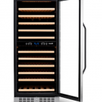 NewAir  24-in W 116-Bottle Capacity Stainless Steel and Black Dual Zone Cooling Built-In/freestanding Wine Cooler