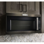 KitchenAid  2-cu ft 1000-Watt Over-the-Range Microwave with Sensor Cooking (Black Stainless Steel with Printshield Finish)