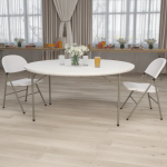 Flash Furniture Flash Furniture White Standard Folding Chair and 5-ft Round Table Collection