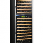 LANBO  23.4-in W 160-Bottle Capacity Black Dual Zone Cooling Built-In Wine Cooler