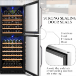 LANBO  23.4-in W 133-Bottle Capacity Black Dual Zone Cooling Built-In Wine Cooler