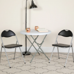 Flash Furniture Flash Furniture Black Upholstered Folding Chair and Table Collection