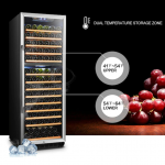 LANBO  23.4-in W 160-Bottle Capacity Black Dual Zone Cooling Built-In Wine Cooler