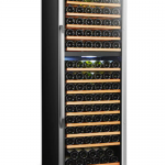 LANBO  23.4-in W 160-Bottle Capacity Black Dual Zone Cooling Built-In Wine Cooler