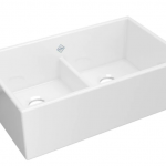 Rohl  Undermount 33-in x 20-in White (Wh) Double Equal Bowl Fireclay Kitchen Sink