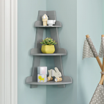 RiverRidge  Gray Corner Tiered Shelf 15.5-in L x 11.5-in D (3 Decorative Shelves)