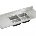 Elkay  Lustertone Drop-In 66-in x 25-in Lustrous Satin Double Equal Bowl Stainless Steel Kitchen Sink with Drainboard