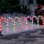 Gemmy  Orchestra of Lights 8-Marker Multicolor Candy Cane Christmas Pathway Markers