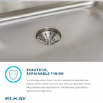 Elkay  Lustertone Drop-In 66-in x 25-in Lustrous Satin Double Equal Bowl Stainless Steel Kitchen Sink with Drainboard