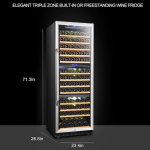 LANBO  23.4-in W 149-Bottle Capacity Black Dual Zone Cooling Built-In Wine Cooler