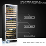 LANBO  23.4-in W 149-Bottle Capacity Black Dual Zone Cooling Built-In Wine Cooler