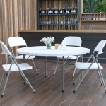 Flash Furniture Flash Furniture White Folding Chair and 5-ft Round Table Collection