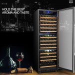 LANBO  23.4-in W 149-Bottle Capacity Black Dual Zone Cooling Built-In Wine Cooler