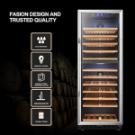 LANBO  23.4-in W 138-Bottle Capacity Black Dual Zone Cooling Built-In Wine Cooler