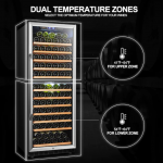 LANBO  23.4-in W 138-Bottle Capacity Black Dual Zone Cooling Built-In Wine Cooler