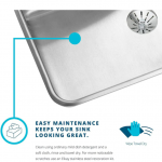 Elkay  Lustertone Drop-In 66-in x 25-in Lustrous Satin Double Equal Bowl 4-Hole Stainless Steel Kitchen Sink with Drainboard