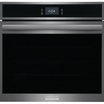 Frigidaire  27-in Self-cleaning Air Fry Air Sous Vide Convection European Element Single Electric Wall Oven (Smudge-proof Black Stainless Steel)