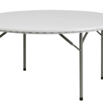 Flash Furniture  5-ft x 5-ft Indoor Round Plastic White Folding Banquet Table (8-Person)