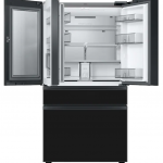 Samsung Samsung Bespoke 4-Door French Door Standard-Depth Black Smart Hub Top Right Panel Only Installed Refrigerator (Panels Sold