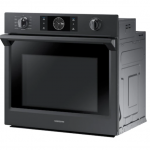Samsung  Steam Cook with Flex Duo 30-in Self-Cleaning Convection European Element Single Electric Wall Oven (Fingerprint Resistant Black Stainless Steel)