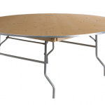 Flash Furniture  6-ft x 6-ft Indoor Round Wood Brown Folding Banquet Table (10-Person)