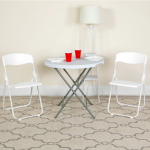 Flash Furniture Flash Furniture White Solid Seat Folding Chair and Table Collection