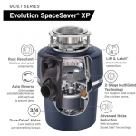 InSinkErator  Evolution SpaceSaver XP Non-corded 3/4-HP Continuous Feed Noise Insulation Garbage Disposal