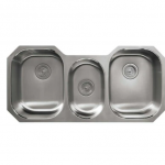 KOHLER  Undertone Undermount 41.62-in x 20.12-in Stainless Steel Triple Bowl Stainless Steel Kitchen Sink
