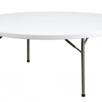 Flash Furniture  5.92-ft x 5.92-ft Indoor or Outdoor Round Plastic White Folding Banquet Table (10-Person)