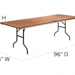 Flash Furniture  3-ft x 8-ft Indoor Rectangle Wood Brown Folding Banquet Table (10-Person)