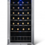 NewAir  17-in W 27-Bottle Capacity Stainless Steel and Black Freestanding Wine Cooler