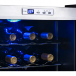 NewAir  17-in W 27-Bottle Capacity Stainless Steel and Black Freestanding Wine Cooler