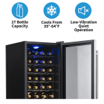 NewAir  17-in W 27-Bottle Capacity Stainless Steel and Black Freestanding Wine Cooler