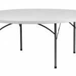 Flash Furniture  6-ft x 6-ft Indoor Round Plastic White Folding Banquet Table (10-Person)