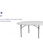 Flash Furniture  6-ft x 6-ft Indoor Round Plastic White Folding Banquet Table (10-Person)