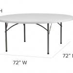 Flash Furniture  6-ft x 6-ft Indoor Round Plastic White Folding Banquet Table (10-Person)