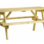 Style Selections  72-in Brown Wood Rectangle Picnic Table