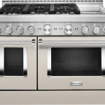 KitchenAid - 6.3 Cu. Ft. Freestanding Double Oven Gas True Convection Range with Self-Cleaning and Griddle - Milkshake