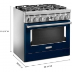 KitchenAid - 5.1 Cu. Ft. Freestanding Dual Fuel True Convection Range with Self-Cleaning - Ink Blue